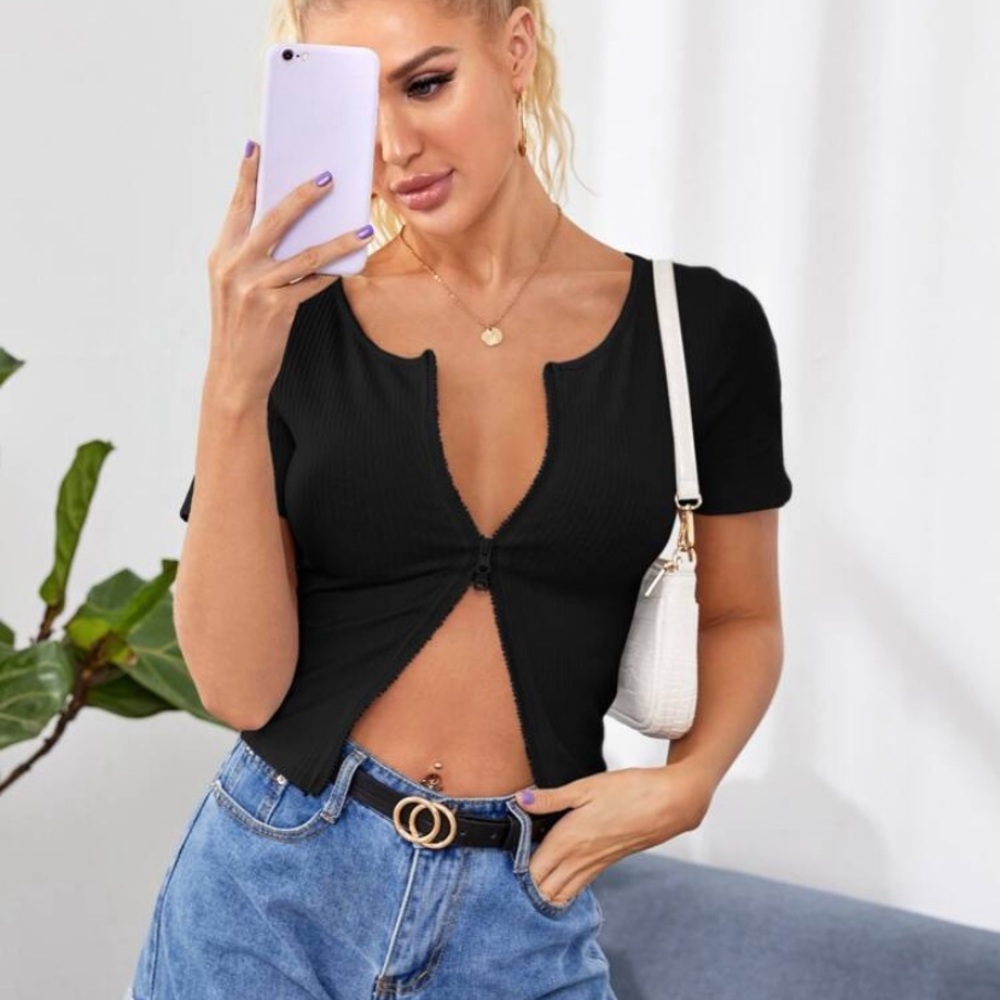 Black zip up shirt
